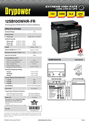 12SB100WHR Datasheet