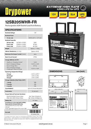 12SB80WHR Datasheet