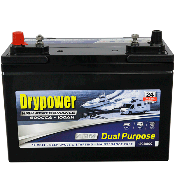12CB800 Drypower 12V 800CCA 100Ah Dual Purpose AGM Battery - Drypower
